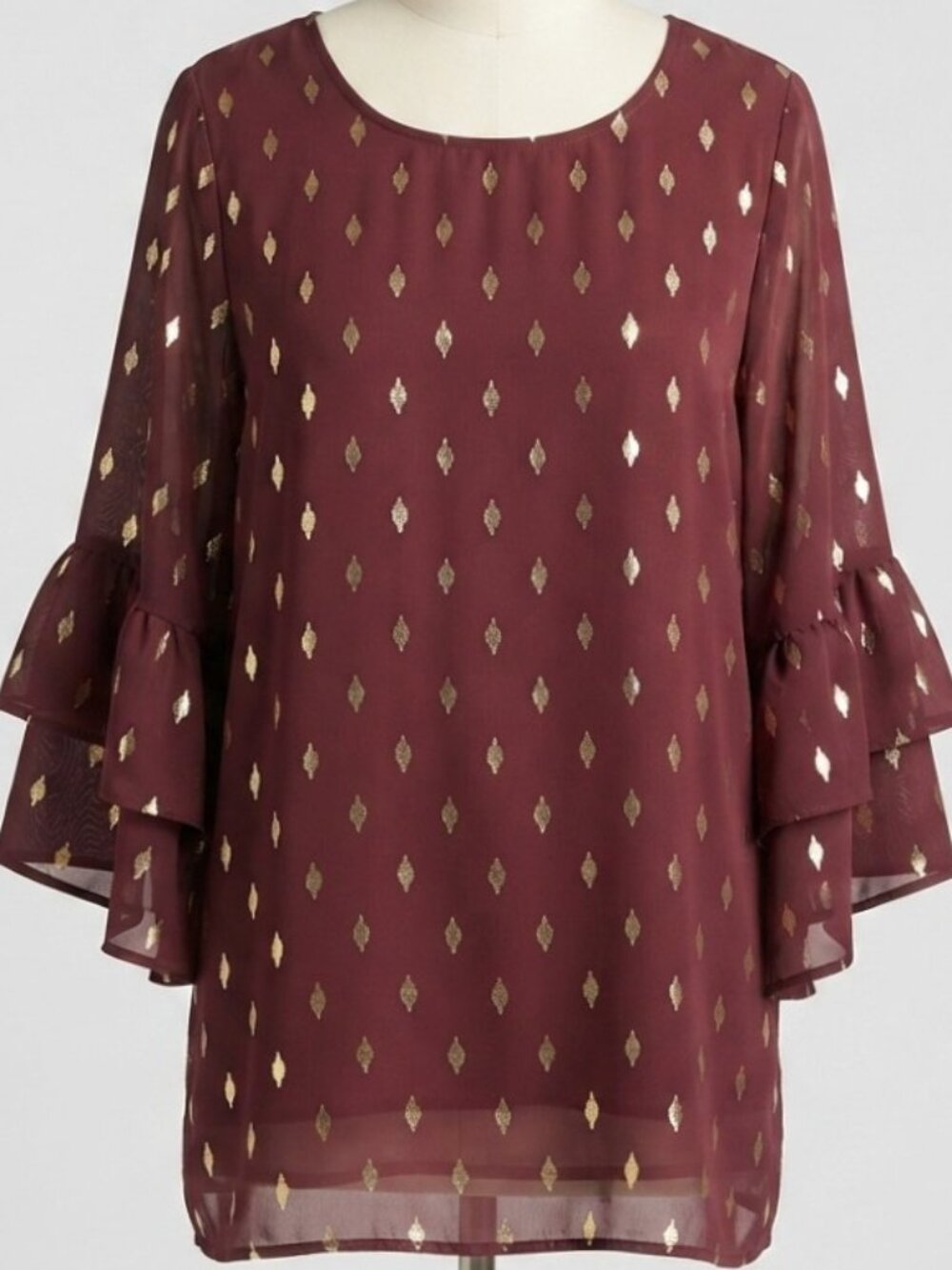 Torrid Women's Abbey Georgette Ruffle Short-Sleeve Pullover Top Size 2X (C2162)